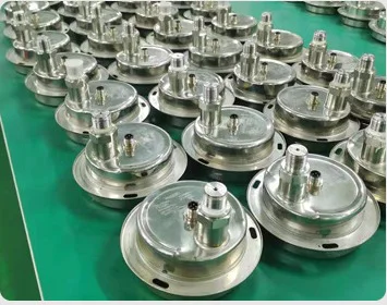 Stainless steel transmitter components prepared for final inspection