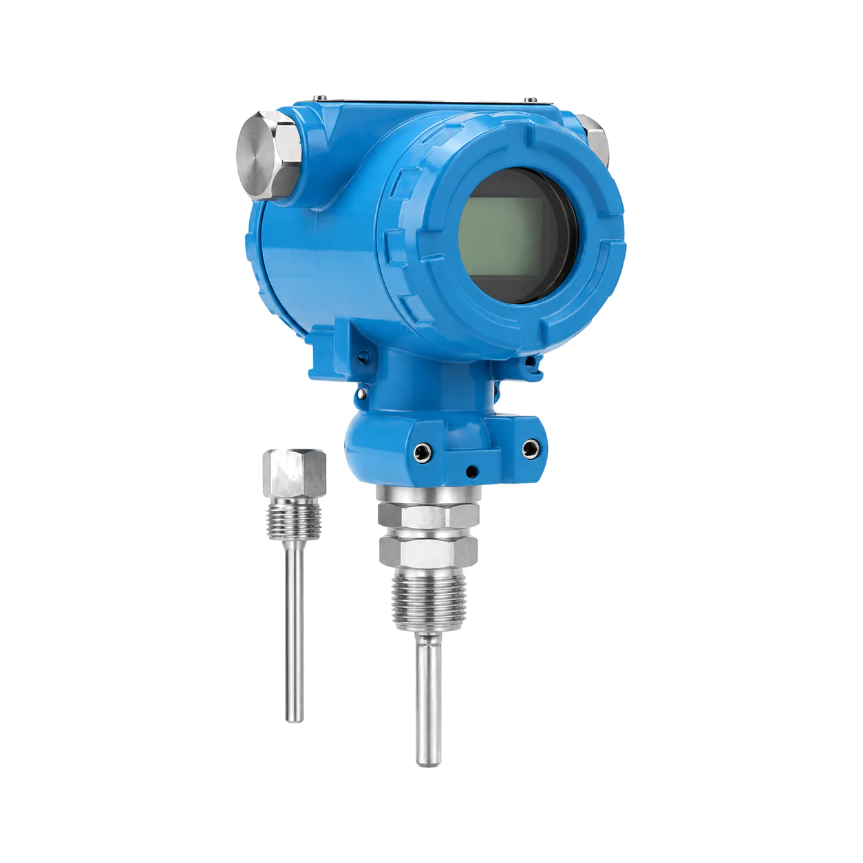 Left side view of the temperature and pressure integrated transmitter