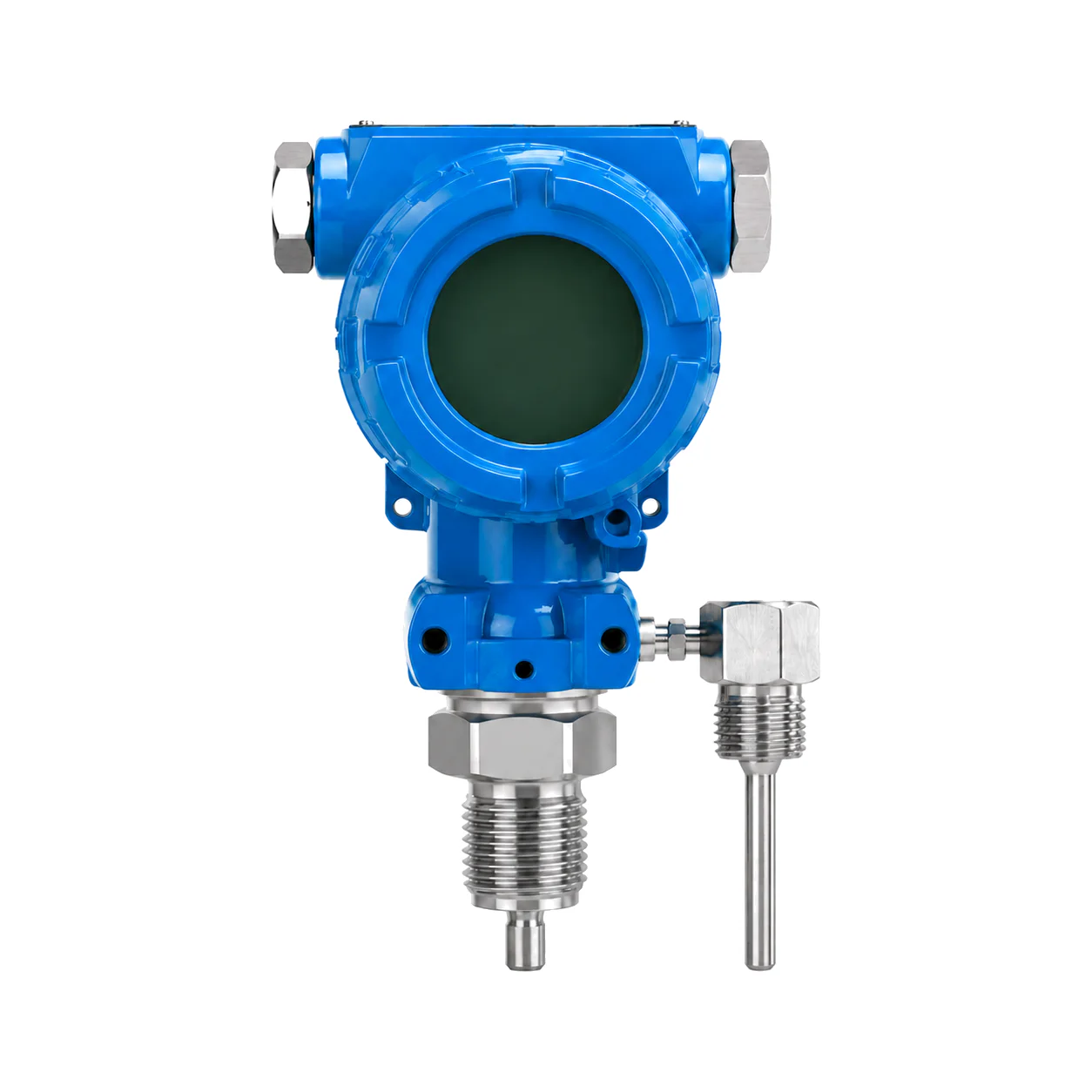 Front view of the temperature and pressure integrated transmitter