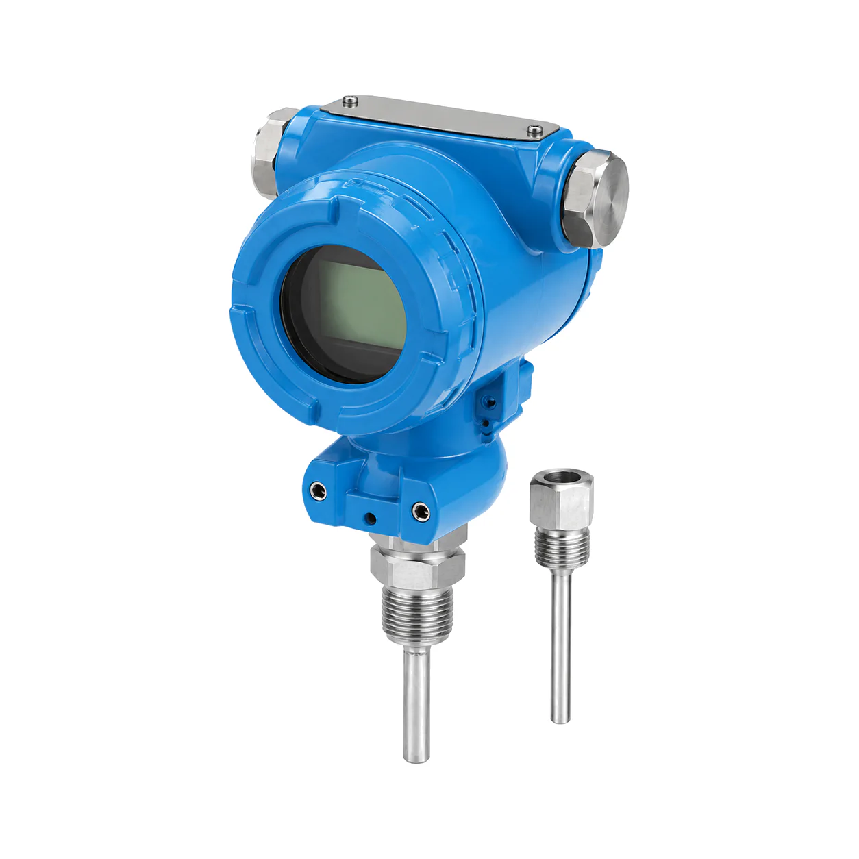 Opposite side elevated view of the temperature and pressure integrated transmitter