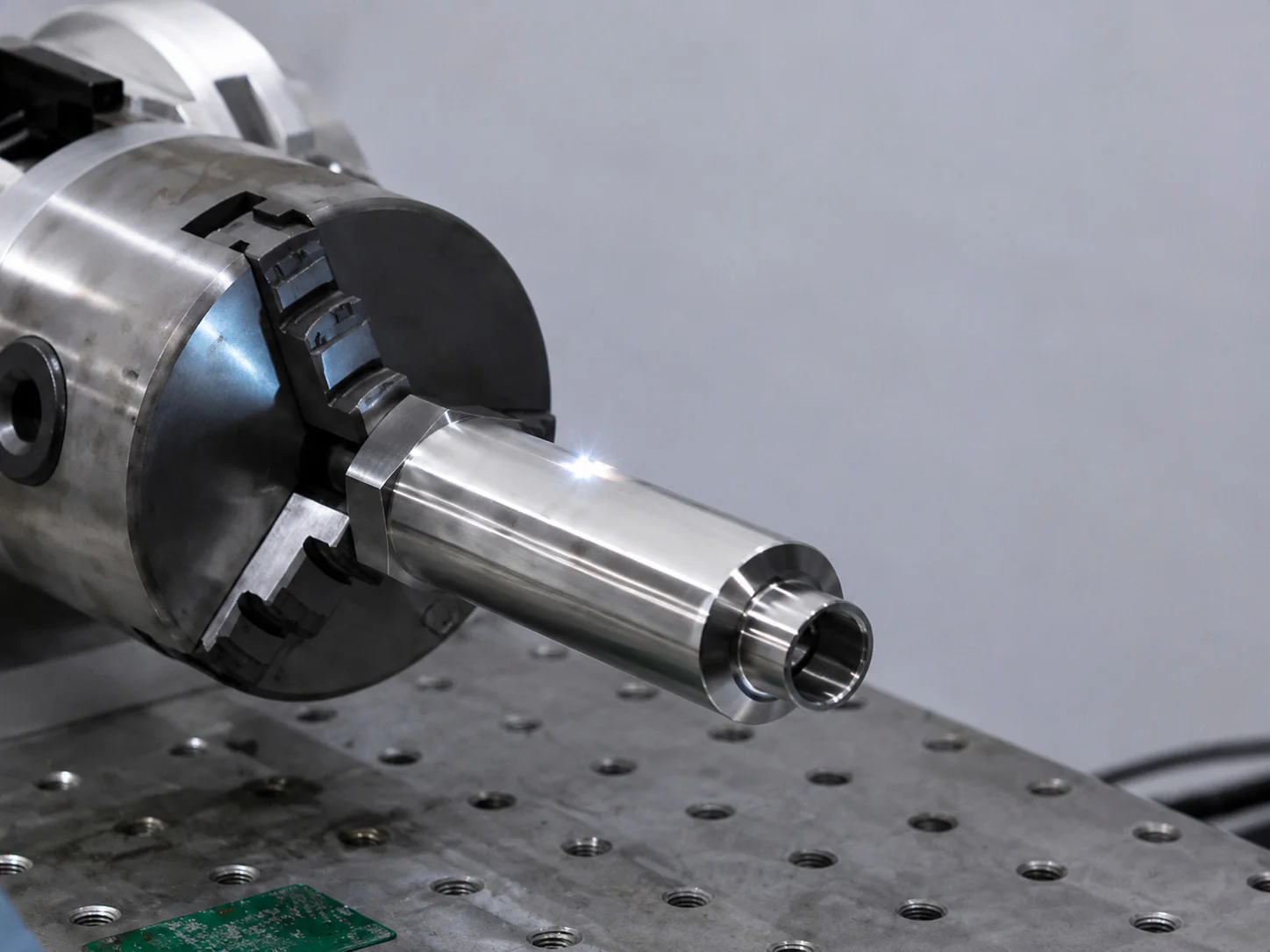 A stainless steel pressure-transmitter housing being laser marked